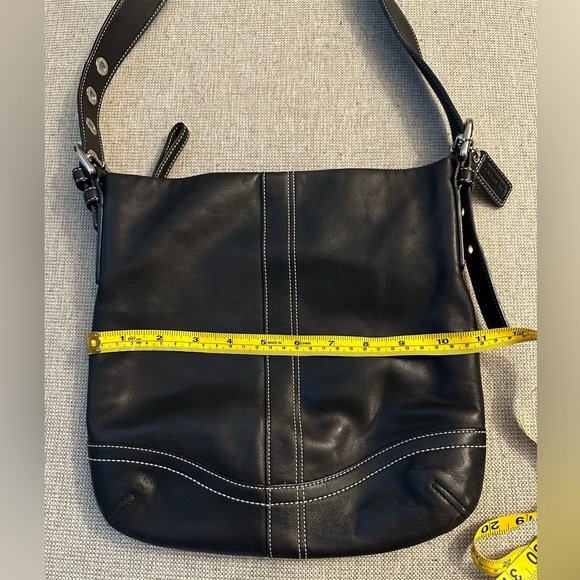 Coach - Black Leather Crossbody Bag - Picture 13 of 15